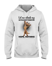 Giraffe Let me check my giveashitometer Hooded Sweatshirt tile