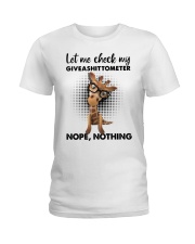 Giraffe Let me check my giveashitometer Ladies T-Shirt tile