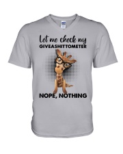 Giraffe Let me check my giveashitometer V-Neck T-Shirt tile