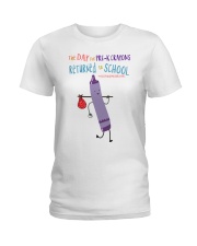 Pre-K Crayon Purple Ladies T-Shirt tile