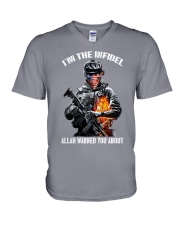 Veteran I'm the infidel V-Neck T-Shirt tile