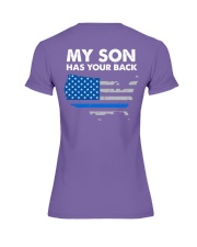 Police Officer Dad My Son has your back Premium Fit Ladies Tee tile