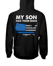 Police Officer Dad My Son has your back Hooded Sweatshirt tile