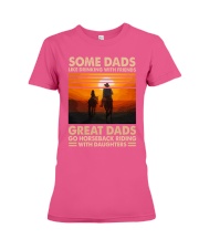 Great dad go horseback riding with daughter Premium Fit Ladies Tee tile