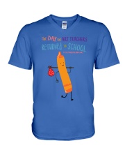 Art Teacher Crayon Orange V-Neck T-Shirt tile