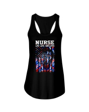 Nurse Live Love Save Lives Tie Dye Flag Ladies Flowy Tank tile