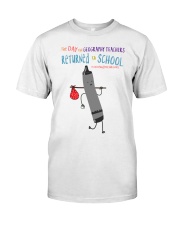 Geography Teacher Crayon Black Classic T-Shirt front