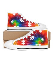 Autism Tie Dye Men's High Top White Shoes tile