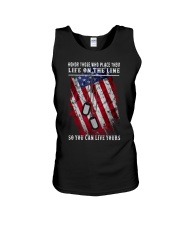 Honor who place their life on the line Unisex Tank tile