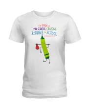 Preschool Crayon Green Ladies T-Shirt tile