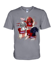 The red white and blue V-Neck T-Shirt tile