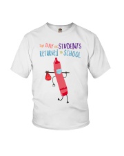 Students Crayon Mask Pink Youth T-Shirt front