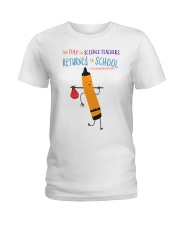Science Teacher Crayon Orange Ladies T-Shirt tile