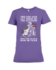 And God said let there be the Veteran Premium Fit Ladies Tee tile