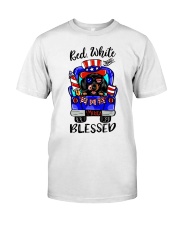 Dachshund Red White and Blessed Classic T-Shirt front