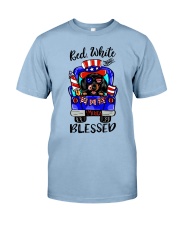 Dachshund Red White and Blessed Premium Fit Mens Tee tile