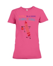 Pre-K Crayon Pink Premium Fit Ladies Tee tile