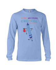 Math Teacher Crayon Blue Long Sleeve Tee tile
