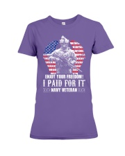 Nv Veteran I paid for it Premium Fit Ladies Tee tile