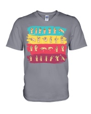 Sign Language Alphabet V-Neck T-Shirt tile