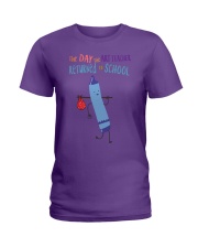 Art Teacher Crayon Blue 2 Ladies T-Shirt tile