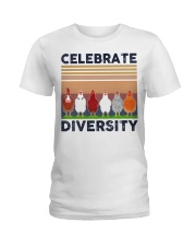 Chicken Celebrate Diversity Ladies T-Shirt tile