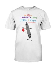 Kindergarten Crayon Black Classic T-Shirt front