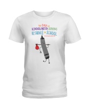 Kindergarten Crayon Black Ladies T-Shirt tile