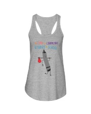 Librarian Crayon Black Ladies Flowy Tank tile
