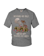 Dachshund and skull Youth T-Shirt tile