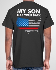 Firefighter Dad My son has your back Classic T-Shirt garment-tshirt-unisex-back-04