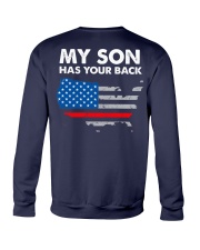 Firefighter Dad My son has your back Crewneck Sweatshirt tile