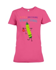 SPED Teacher Crayon Green Premium Fit Ladies Tee tile