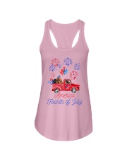 Dachshund American Truck Fourth of July Ladies Flowy Tank tile
