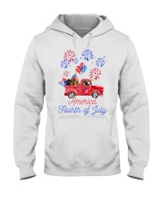 Dachshund American Truck Fourth of July Hooded Sweatshirt tile