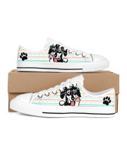 Cute Dachshund Men's Low Top White Shoes inside-left-outside-left