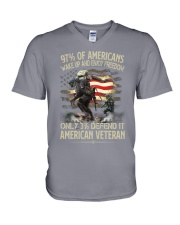 Veteran defend freedom V-Neck T-Shirt tile