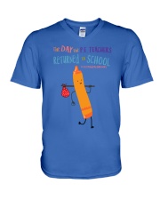PE Teacher Crayon Orange V-Neck T-Shirt tile