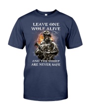 Veteran Leave one wolf alive Premium Fit Mens Tee tile