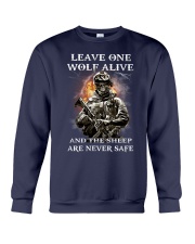 Veteran Leave one wolf alive Crewneck Sweatshirt tile