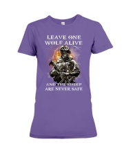 Veteran Leave one wolf alive Premium Fit Ladies Tee tile