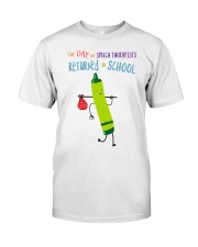 Speech Therapists Crayon Green Pea Classic T-Shirt front