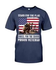 Veteran Stand for the flag kneel for the cross Premium Fit Mens Tee tile