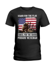 Veteran Stand for the flag kneel for the cross Ladies T-Shirt tile