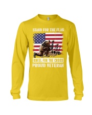 Veteran Stand for the flag kneel for the cross Long Sleeve Tee tile