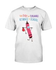 Teacher Crayon Mask Red Classic T-Shirt front