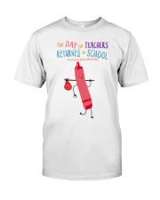 Teacher Crayon Pink Classic T-Shirt front
