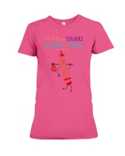 Teacher Crayon Pink Premium Fit Ladies Tee tile