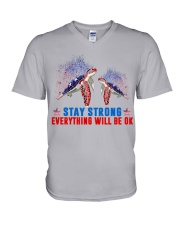 Stay Strong Everything will be OK V-Neck T-Shirt tile