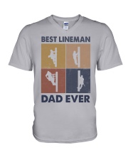 Best Lineman Dad Ever V-Neck T-Shirt tile